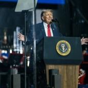 El presidente de Estados Unidos, Donald Trump, durante la gran celebración del 250 Aniversario del país. Fuente: @WhiteHouse