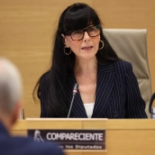 La presidenta de la Sociedad Estatal de Participaciones Industriales (SEPI), María Belén Gualda González, en el Senado. Alejandro Martínez Vélez / Europa Press