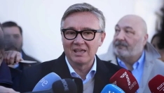 El portavoz de Vox en Andalucía, este lunes en Adamuz.