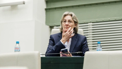 Marta Higueras durante una sesión plenaria en el Ayuntamiento de Madrid en 2023. Carlos Luján / Europa Press