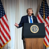 El presidente de Estados Unidos, Donald Trump, durante una rueda de prensa. Fuente @WhiteHouse