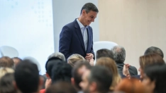 El presidente del Gobierno, Pedro Sánchez, la tarde de este lunes 29 de junio en un evento de ONU Turismo. Alejandro Martínez Vélez / Europa Press