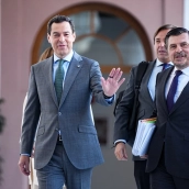 El presidente en funciones de la Junta y candidato del PP a la reelección, Juanma Moreno. María José López / Europa Press