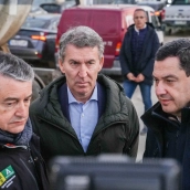 Feijóo, este lunes en Adamuz.