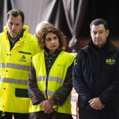 Óscar Puente, María Jesús Montero y Juanma Moreno