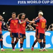 Jugadores de la selección española en el partido frente a Austria. (Fuente: SoyFutbol).