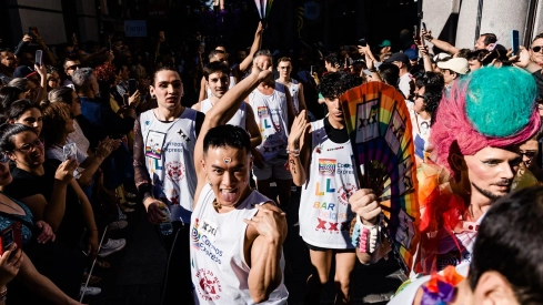 Varios participantes en la Carrera de Tacones de Madrid 2026. Carlos Luján/Europa Press