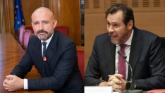 El diputado del PP, Jaime de los Santos, y el ministro de Transportes, Óscar Puente. EP (Europa Press)