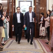 El presidente del Gobierno, Pedro Sánchez, y el vicepresidente primero y ministro de Economía, Comercio y Empresa, Carlos Cuerpo. Eduardo Parra / Europa Press El presidente del Gobierno, Pedro Sánchez, y el vicepresidente primero y ministro de Economía, Comercio y Empresa, Carlos Cuerpo. Eduardo Parra / Europa Press