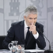 El ministro del Interior, Fernando Grande-Marlaska, durante la rueda de prensa posterior al Consejo de Ministros