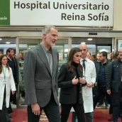 Los Reyes, este martes en el Hospital Reina Sofía de Córdoba.