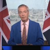 El líder de la ultraderecha Reform UK, Nigel Farage, durante su mensaje de dimisión. Fuente: @Nigel_Farage en X