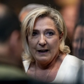 La ahora candidata a la Presidencia de la República, Marine Le Pen, durante el acto ‘Viva 24’ de VOX en 2024. Imagen de archivo: A. Pérez Meca / Europa Press