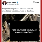 Publicación de David Santos en X