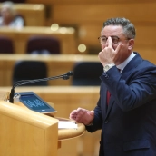 El senador Popular, Miquel Àngel Jerez Juan, durante una sesión extraordinaria hoy en el Senado. Eduardo Parra / Europa Press