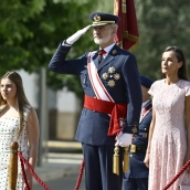 El rey Felipe VI, la infanta Sofía (i) y la reina Letizia (d). Kiko Asunción / Europa Press